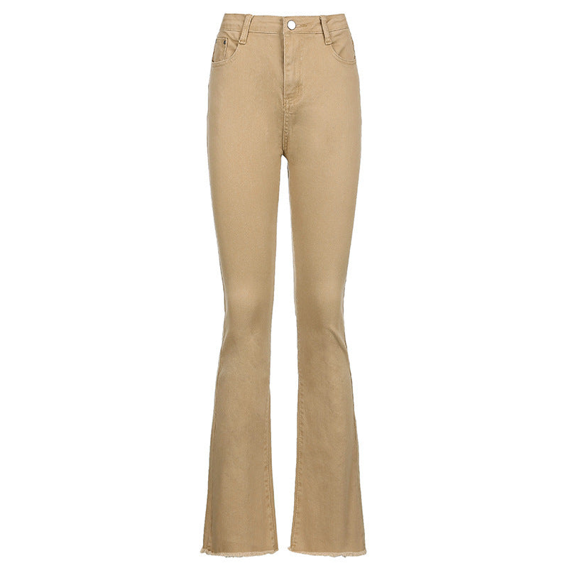 Jean bootcut extensible taille haute