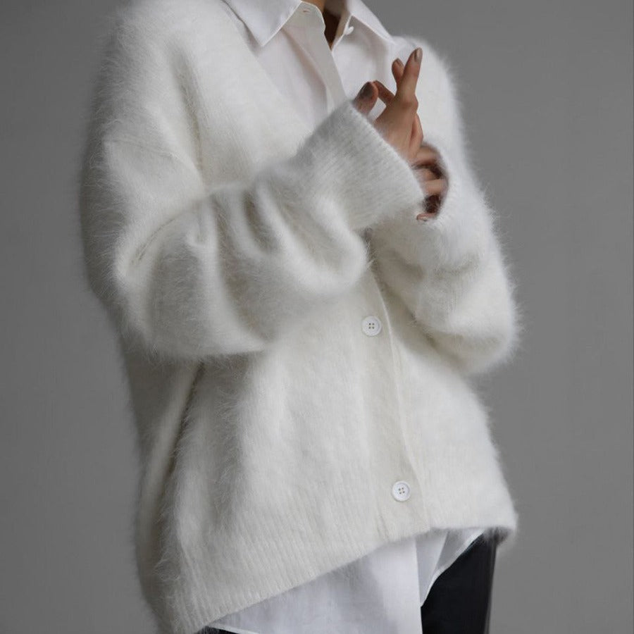 Pull Cardigan Tricoté Femme