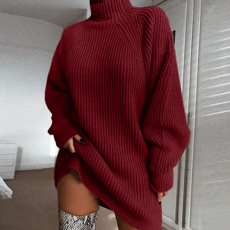 Pull long à col roulé