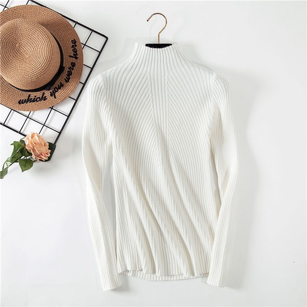 Pull demi-col enfilé pour femme