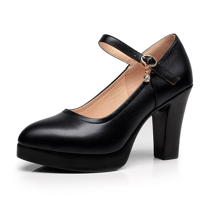 Escarpins Chic à Talons épais avec Lanière