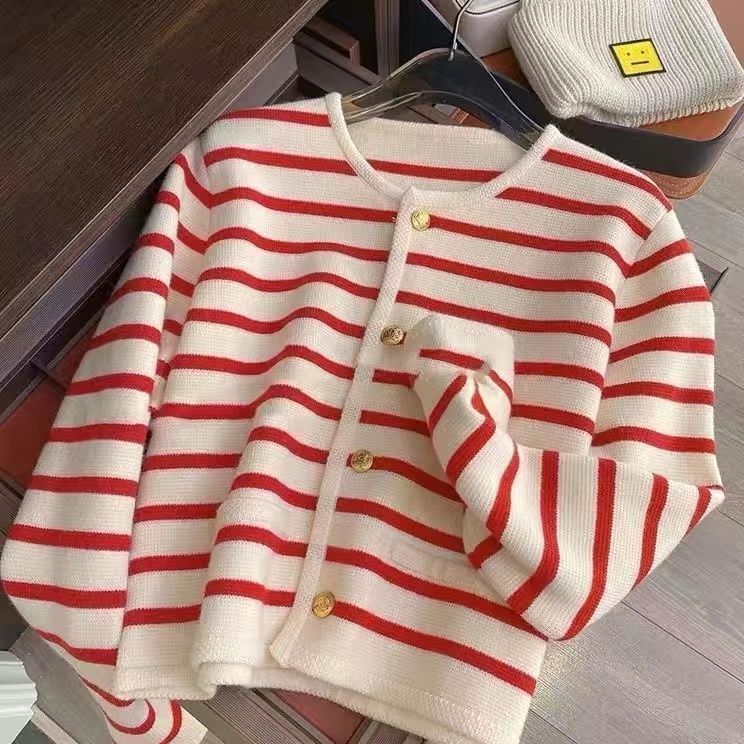 Cardigan rayé chic