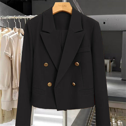 Womens Casual Retro Cropped Western-style Blazer