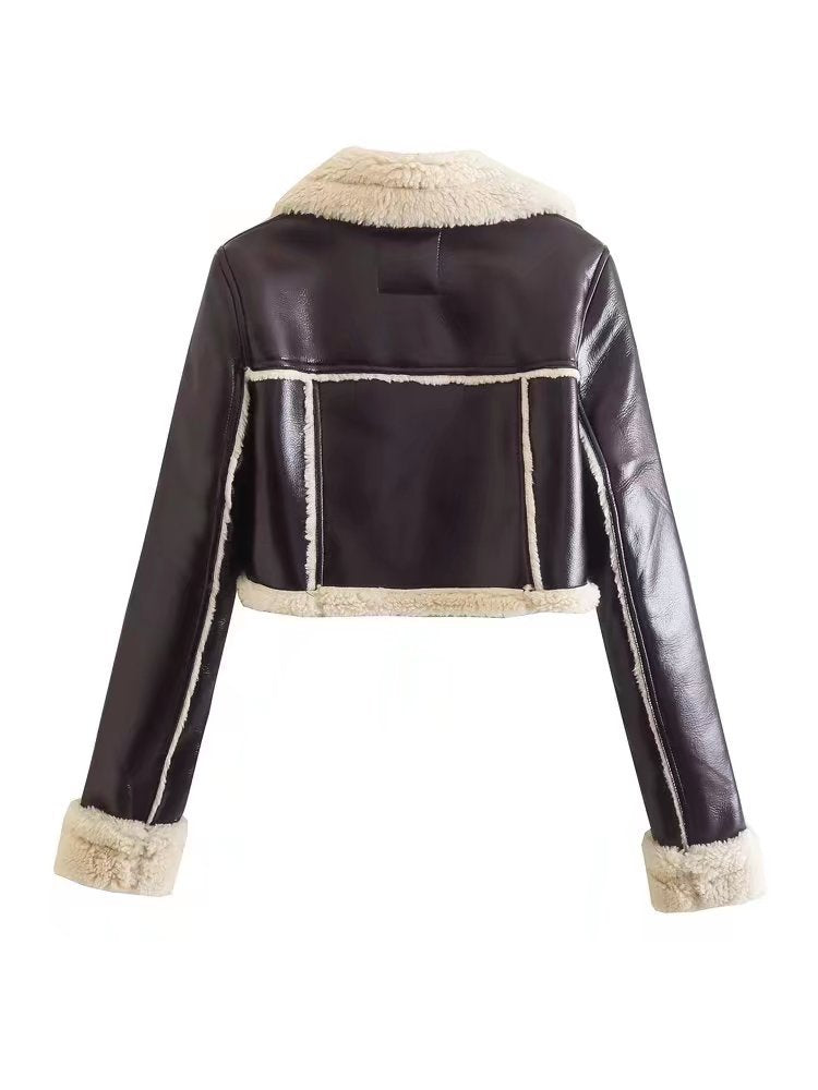 Veste à revers court et manches longues