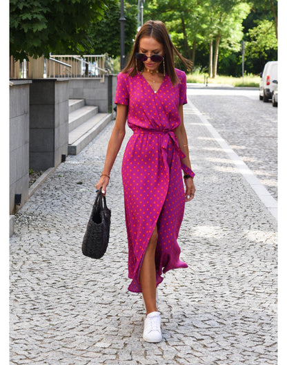 Soléna – Robe de Plage Évasée à Imprimé Coloré