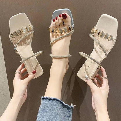 Sandales femme élégantes à strass