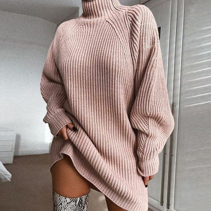 Pull long à col roulé