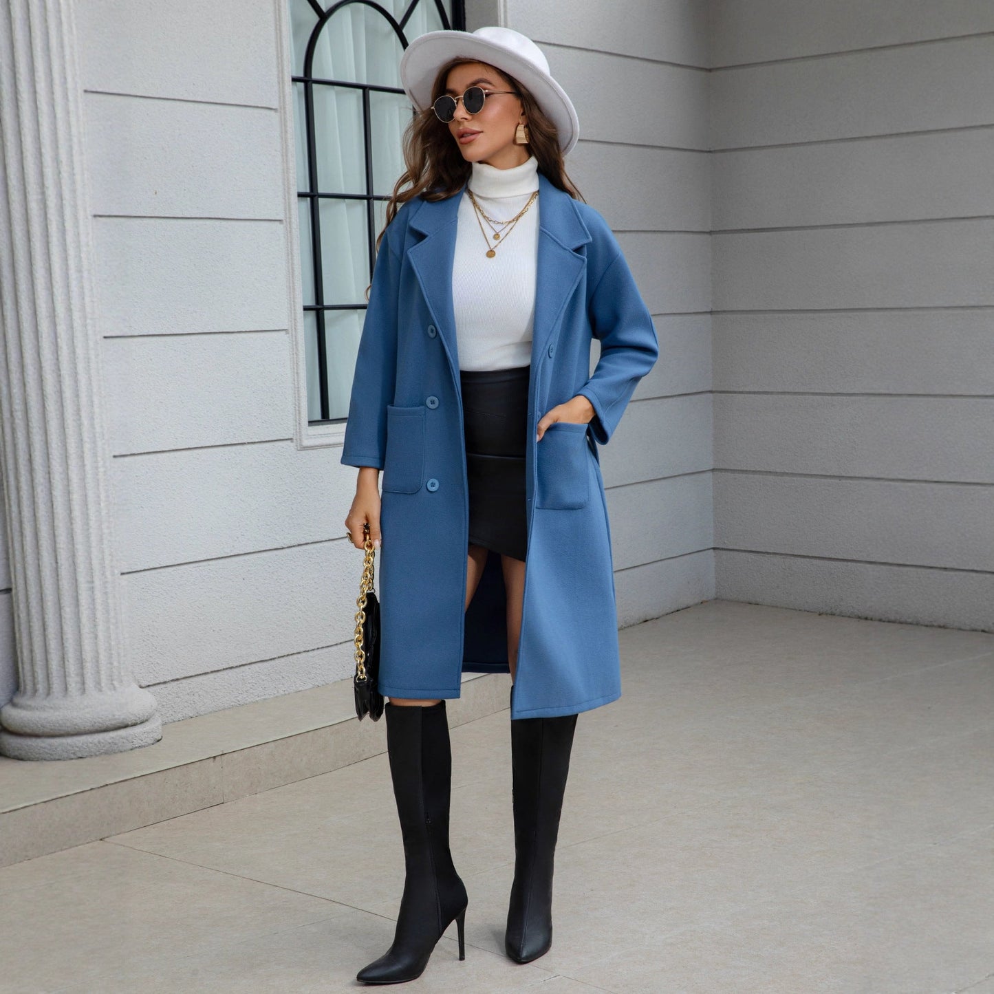Manteau Laine Bleu