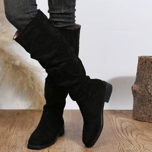 Bottes Hautes à Talon Épais Élégantes