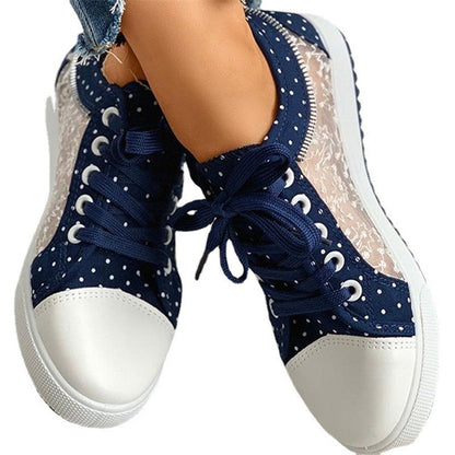 Chaussures plates à lacets en toile