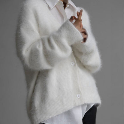 Pull Cardigan Tricoté Femme