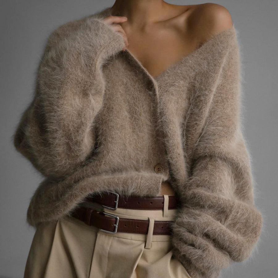 Pull Cardigan Tricoté Femme