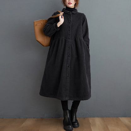 Manteau décontracté en velours côtelé