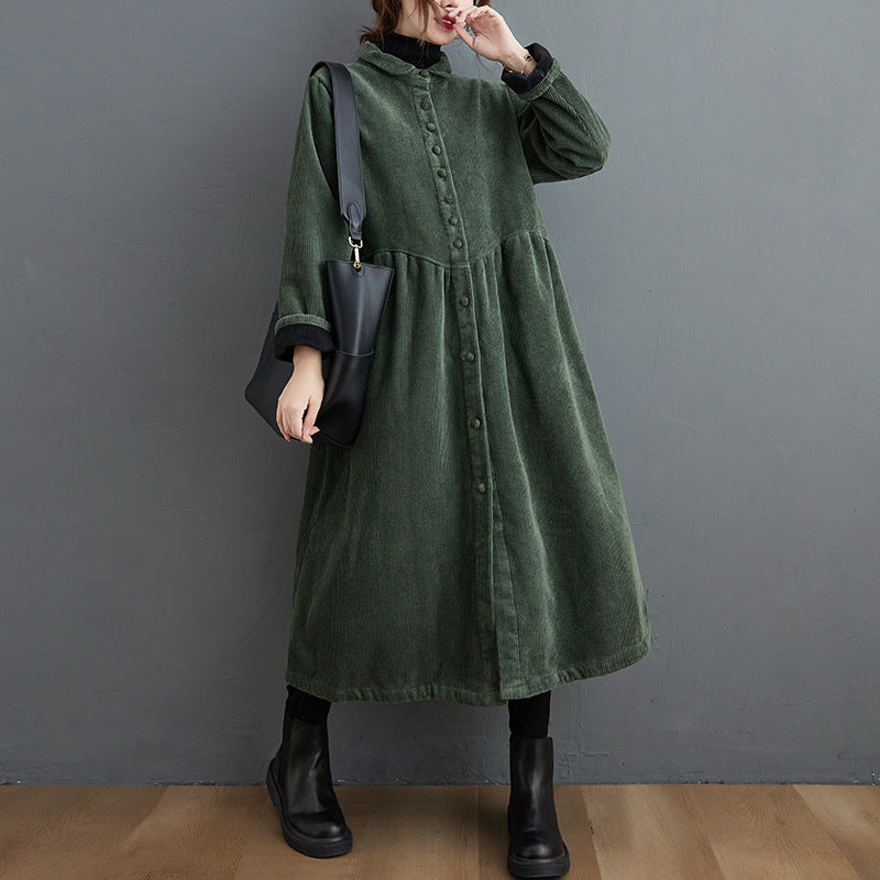 Manteau décontracté en velours côtelé