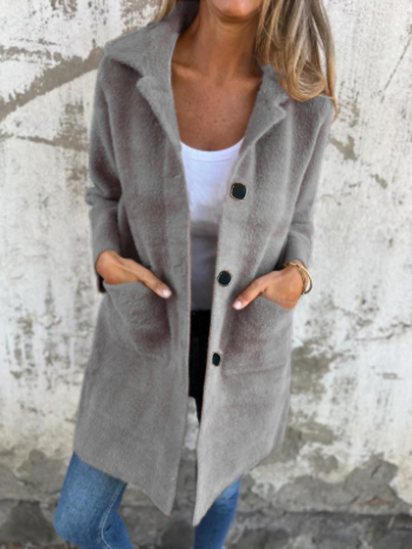 Manteau élégant à col polo