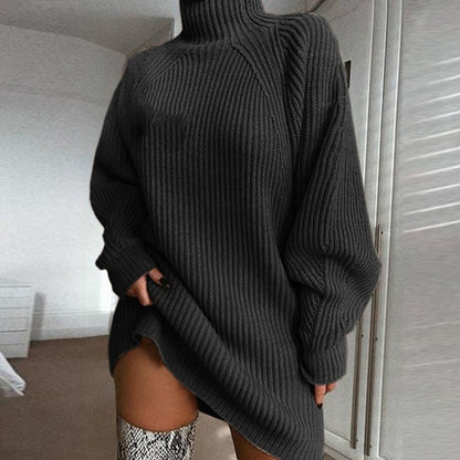 Pull long à col roulé
