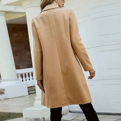 Manteau mi-long a double boutonnage pour femme
