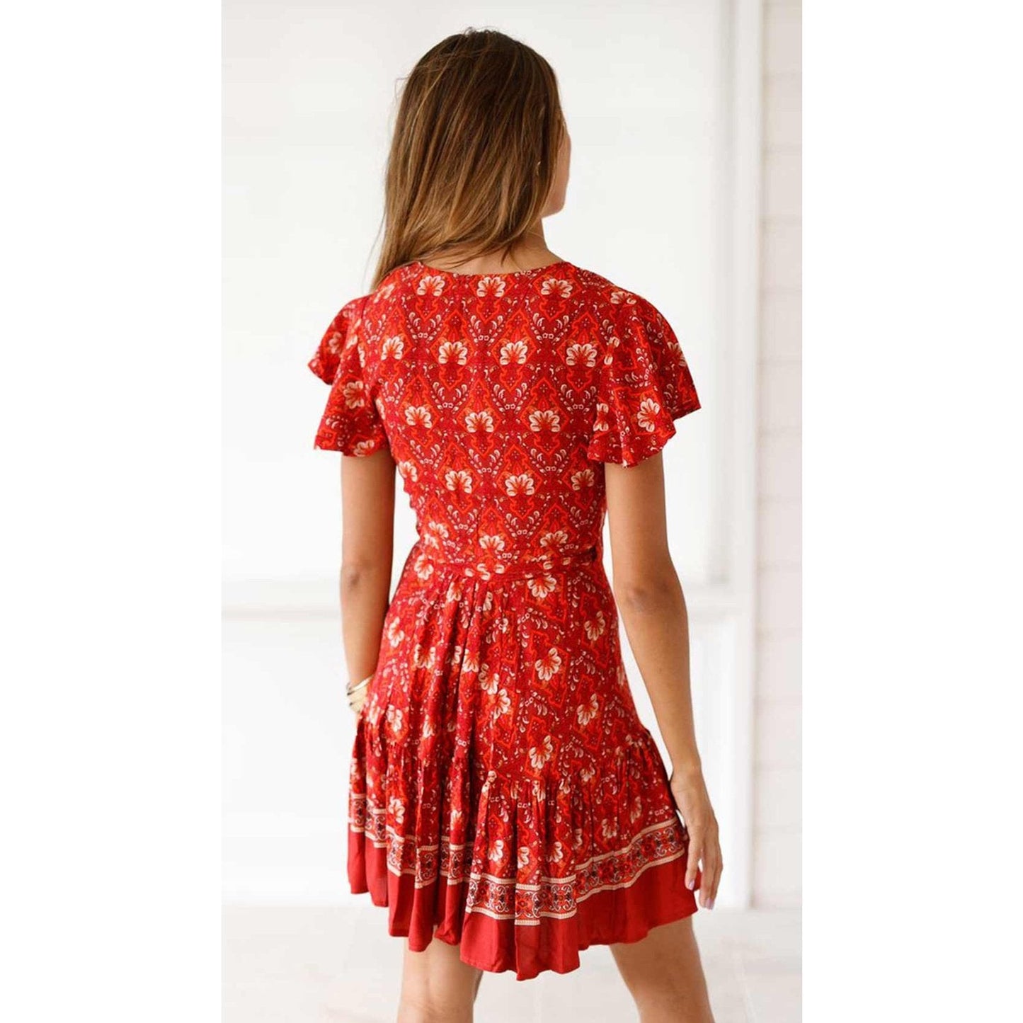 Robe Bohème Rouge Cache Cœur