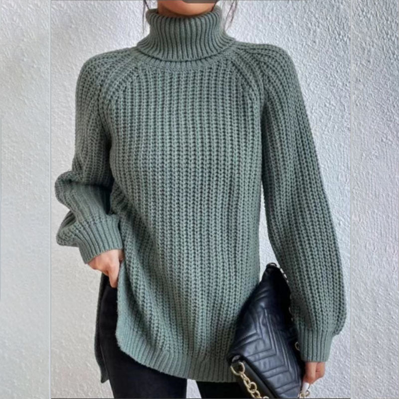 Pull à col roulé avec design fendu