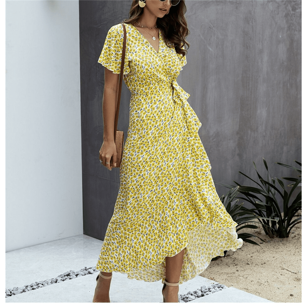 Robe Jaune Citron Cache Coeur