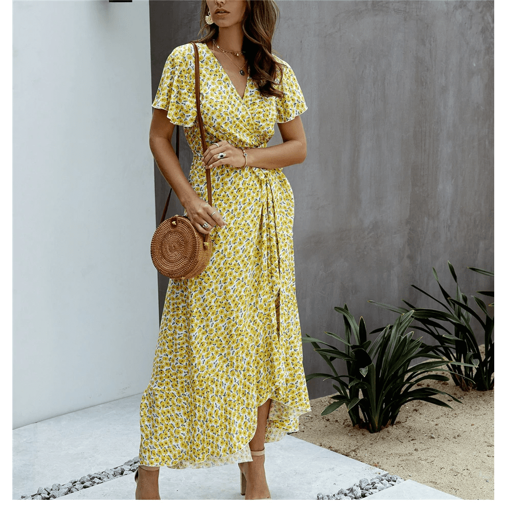 Robe Jaune Citron Cache Coeur