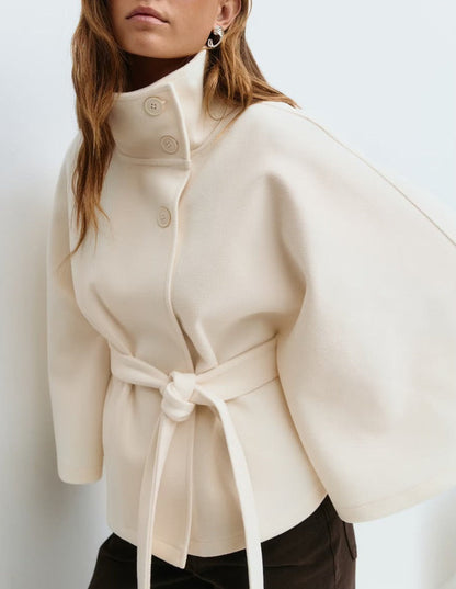 Manteau d’hiver élégant ceinturé pour femme