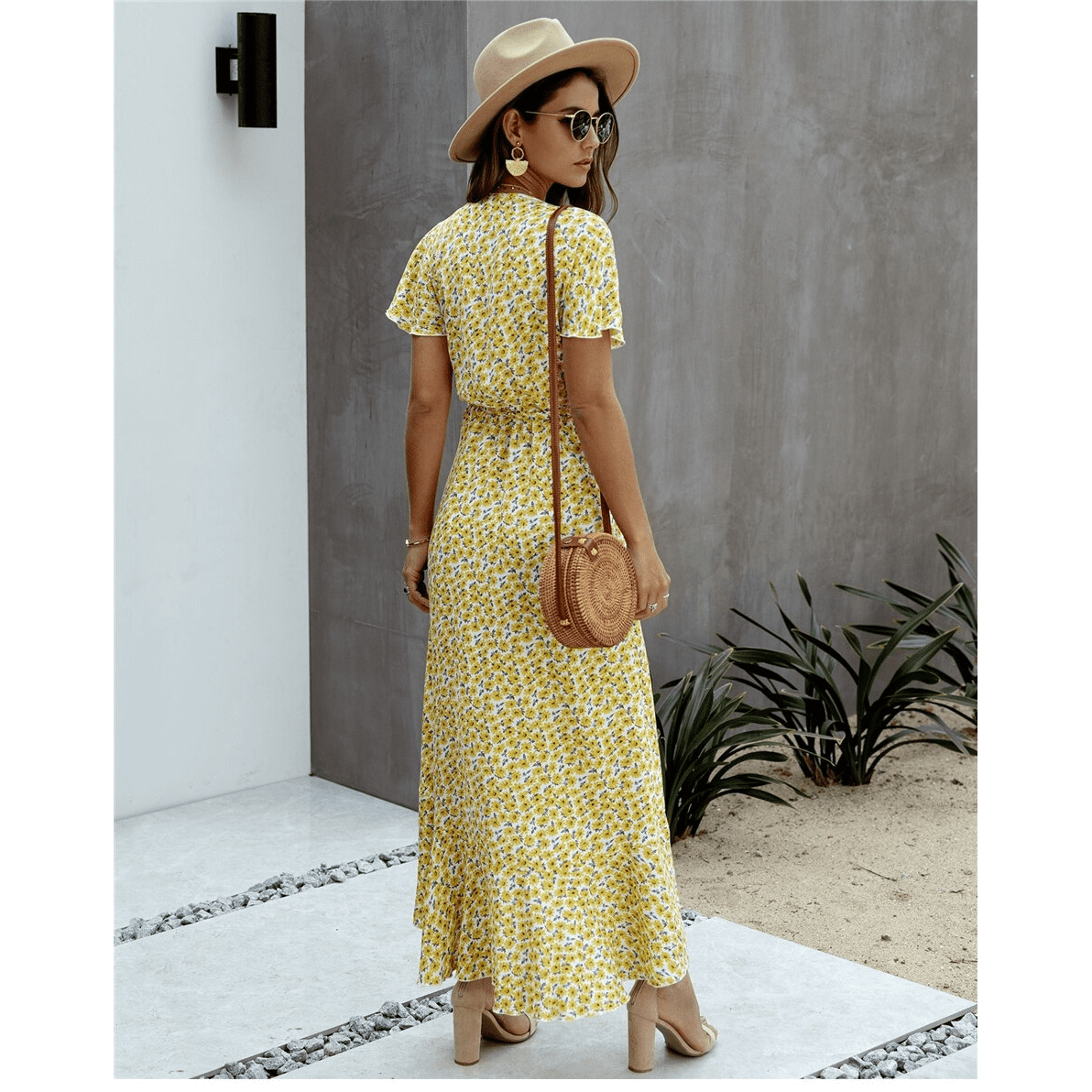 Robe Jaune Citron Cache Coeur
