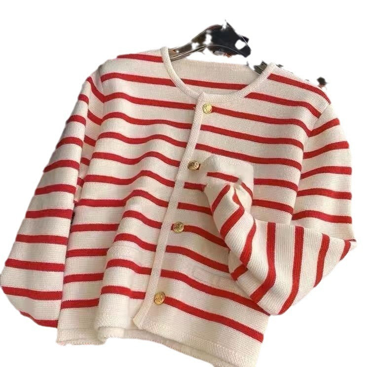 Cardigan rayé chic