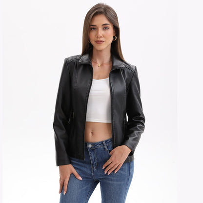 Veste cuir maille femme