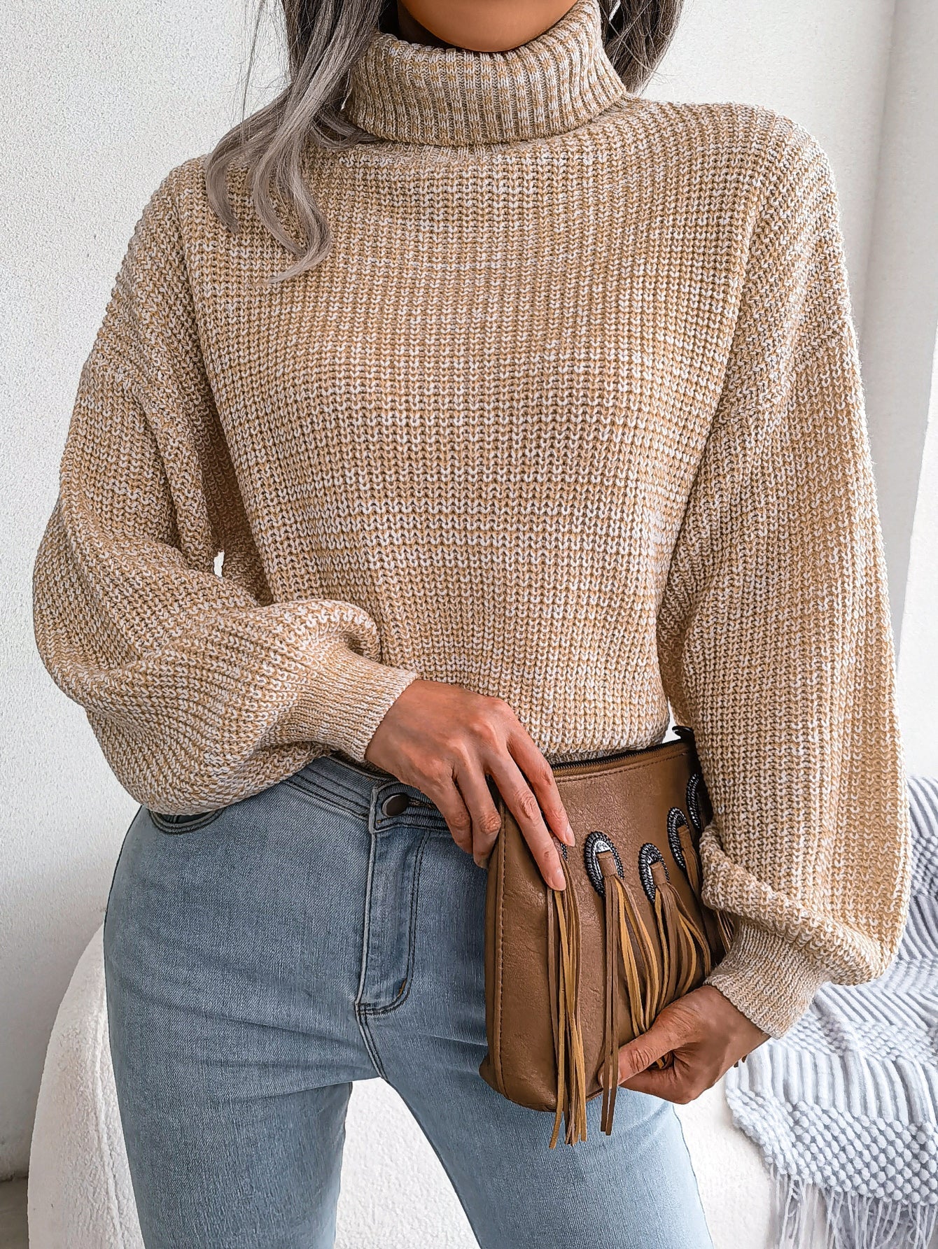 Pull Col Roulé Femme