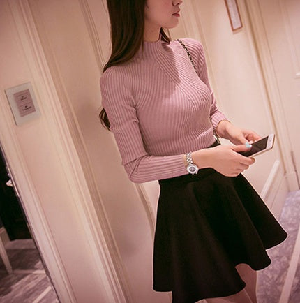 Pull demi-col enfilé pour femme