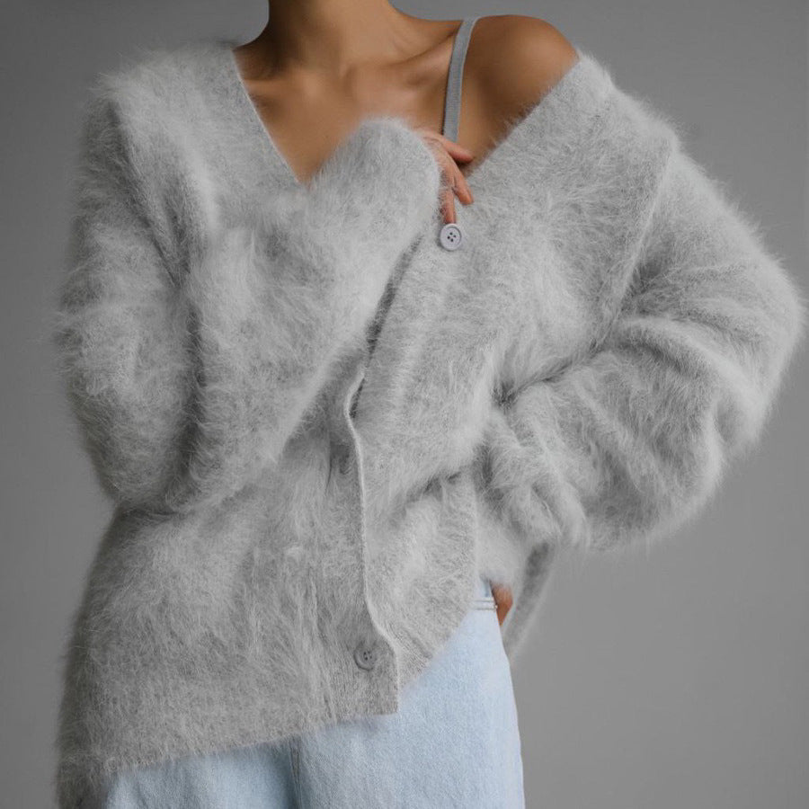 Pull Cardigan Tricoté Femme