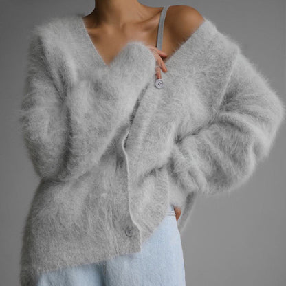 Pull Cardigan Tricoté Femme