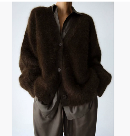 Pull Cardigan Tricoté Femme