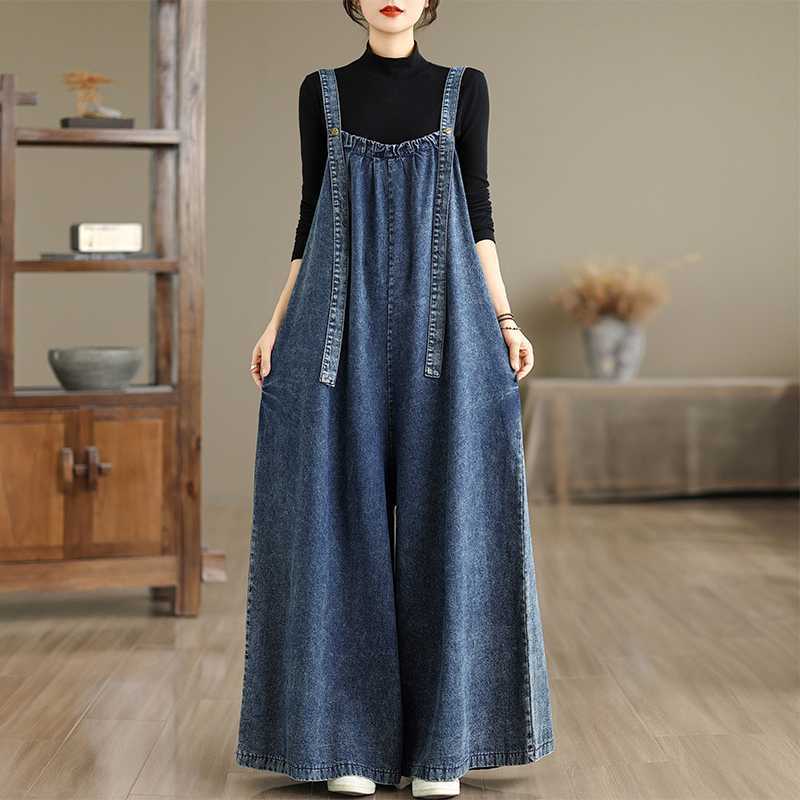 Salopette en Jean Vintage Femme – Coupe Ample et Confortable