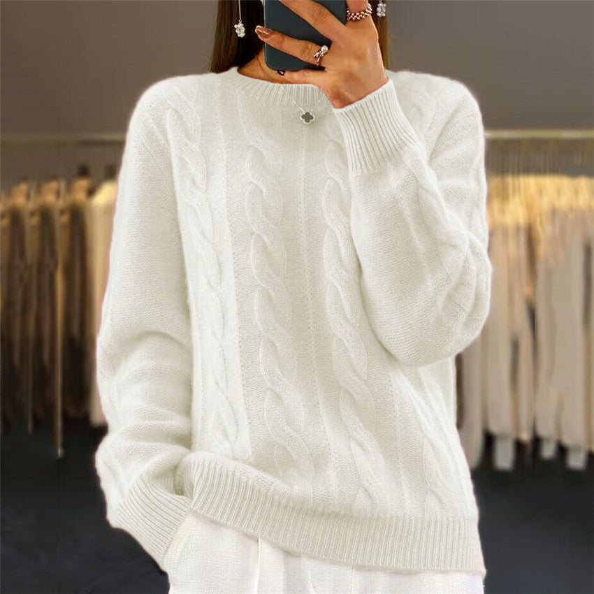Pull en tricot torsadé