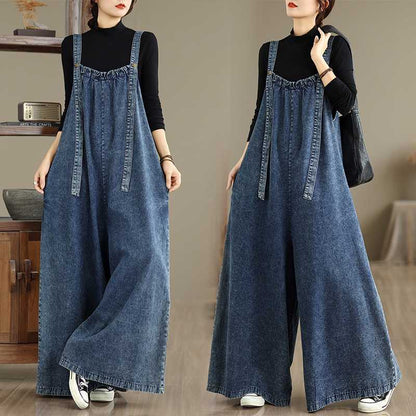 Salopette en Jean Vintage Femme – Coupe Ample et Confortable