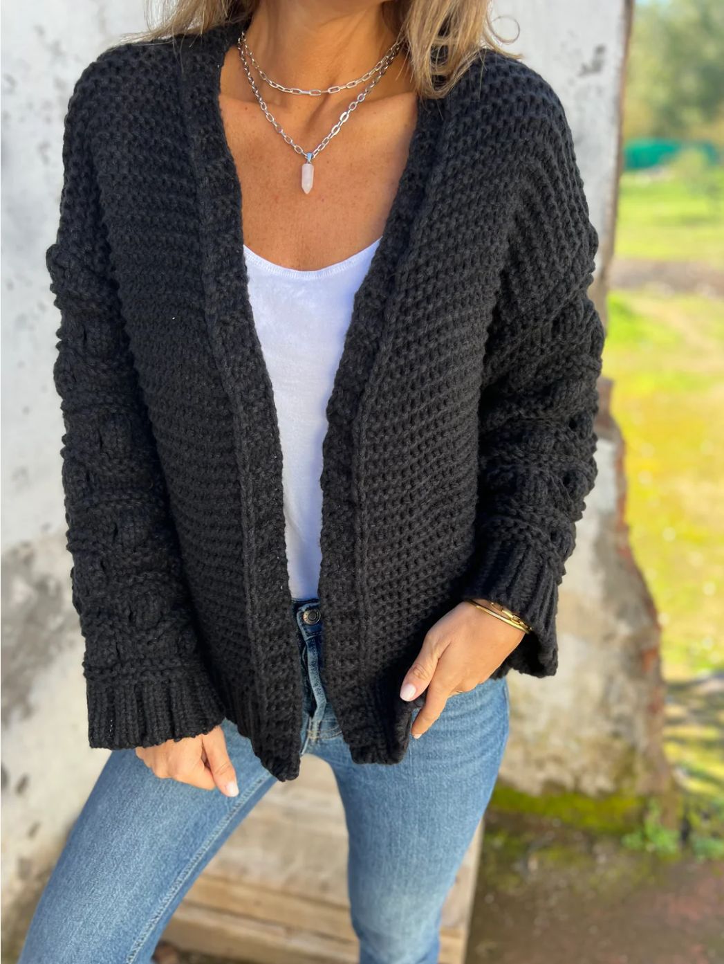 Gilet uni tendance hiver pour femme