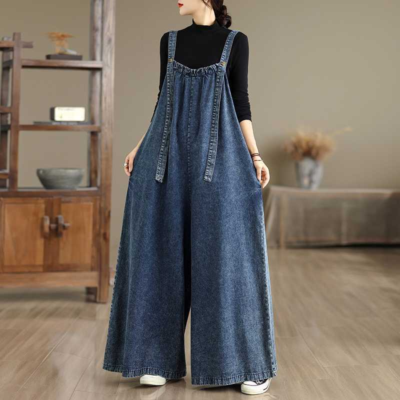 Salopette en Jean Vintage Femme – Coupe Ample et Confortable