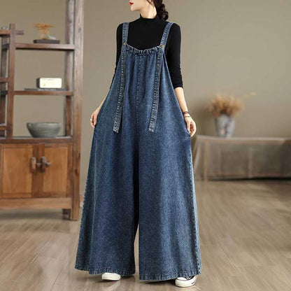 Salopette en Jean Vintage Femme – Coupe Ample et Confortable