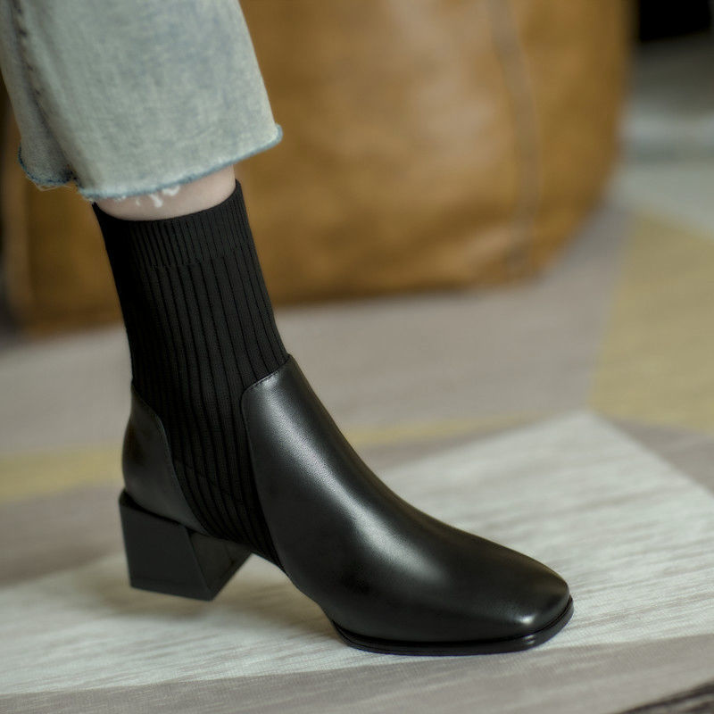 Botte Martin à talons épais carrés
