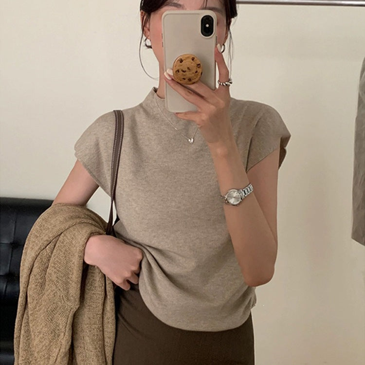 Top Maille Élégant Femme à Demi-Col – Coupe Ajustée et Style Intemporel