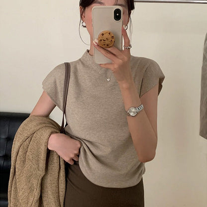 Top Maille Élégant Femme à Demi-Col – Coupe Ajustée et Style Intemporel
