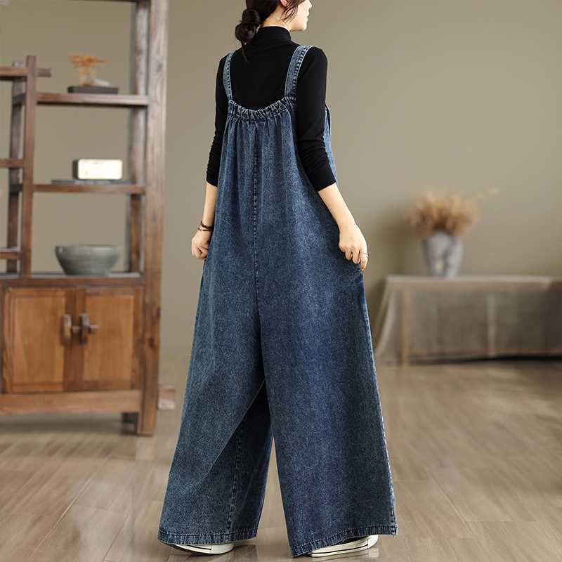 Salopette en Jean Vintage Femme – Coupe Ample et Confortable