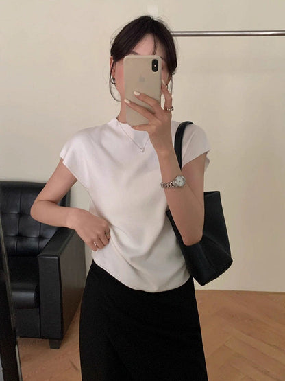 Top Maille Élégant Femme à Demi-Col – Coupe Ajustée et Style Intemporel