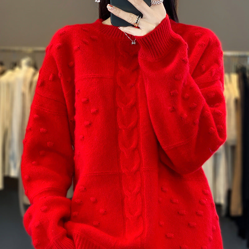 Pull en laine à col rond élégant pour femme