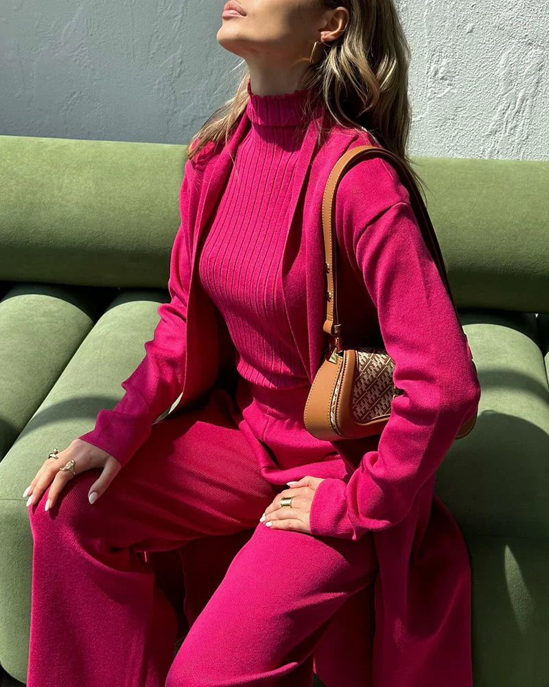 Amélie | Ensemble Tricot Femme 3 Pièces Élégance et Confort