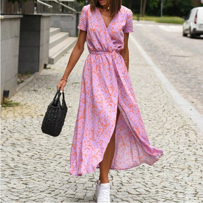Soléna – Robe de Plage Évasée à Imprimé Coloré