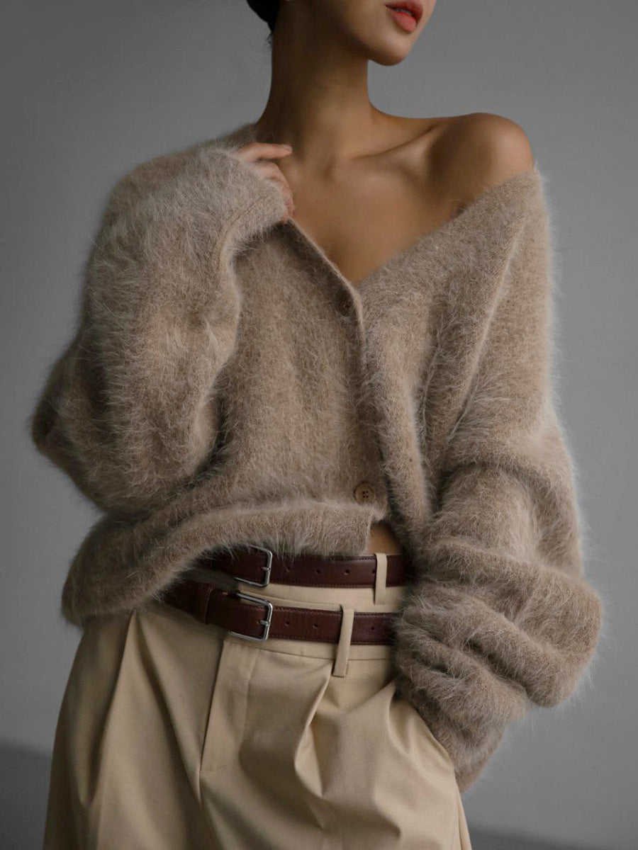 Pull Cardigan Tricoté Femme