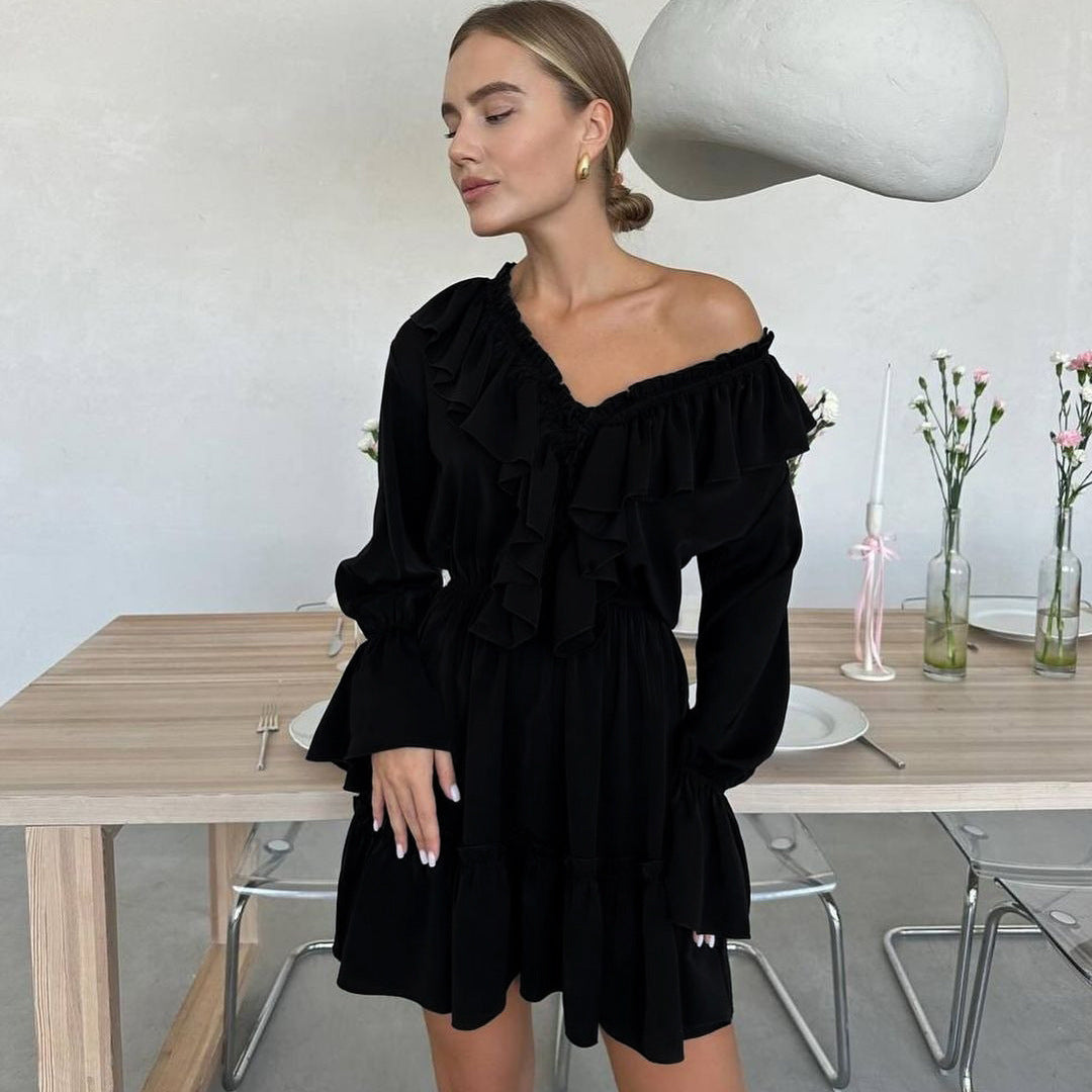 Azelie – Robe Longue Bohème à Manches Évasées et Taille Froncée